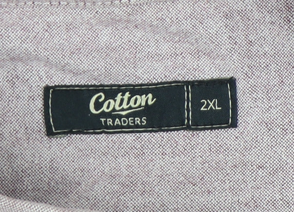 Cotton Traders Men’s Purple 2XL Button-Up Long Sleeve Shirt