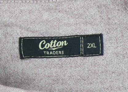 Cotton Traders Men’s Purple 2XL Button-Up Long Sleeve Shirt