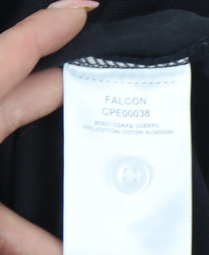 Starter Men's Black Polo Shirt Size L Logo Short Sleeve Cotton Casual