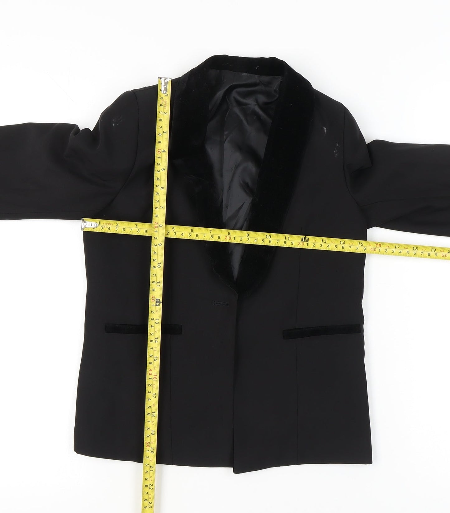 Paisley London Girls Black Slim Fit Blazer Jacket Size 12 Years