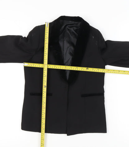 Paisley London Girls Black Slim Fit Blazer Jacket Size 12 Years