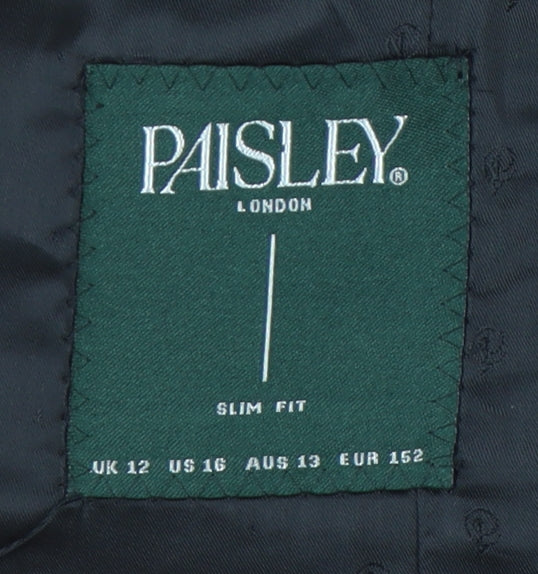Paisley London Girls Black Slim Fit Blazer Jacket Size 12 Years