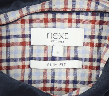 Next Mens Blue Slim Fit Button-Down Shirt Size M 39"-41" Long Sleeve