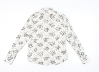 Ted Baker Men’s White Floral Shirt Size M Long Sleeve Button-Up