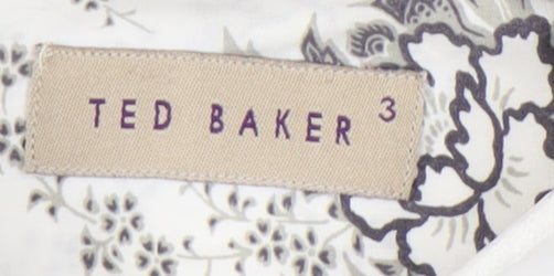 Ted Baker Men’s White Floral Shirt Size M Long Sleeve Button-Up