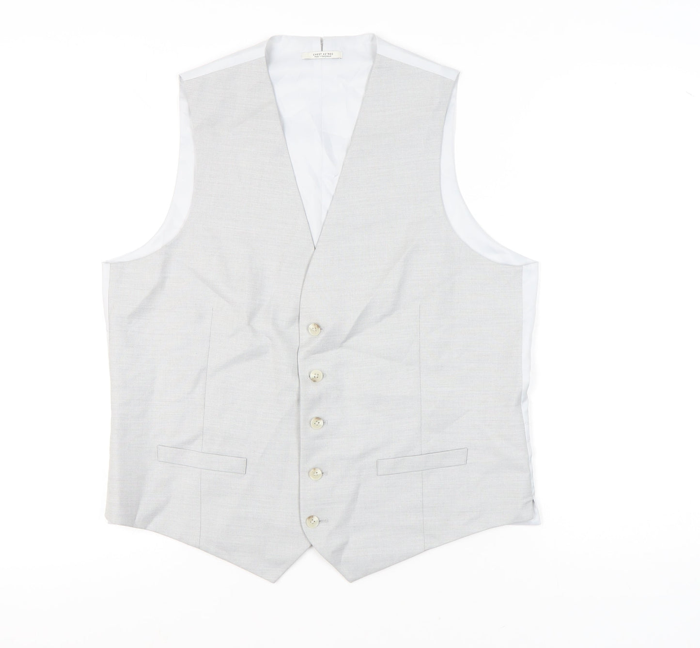 Mens UK Size 42 Marks and Spencer Regular Grey Suit Waistcoat