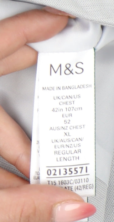 Mens UK Size 42 Marks and Spencer Regular Grey Suit Waistcoat