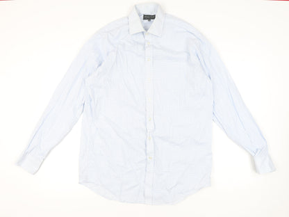 Austin Reed Men’s Blue Check Cotton Button-Up Shirt 16.5 42in