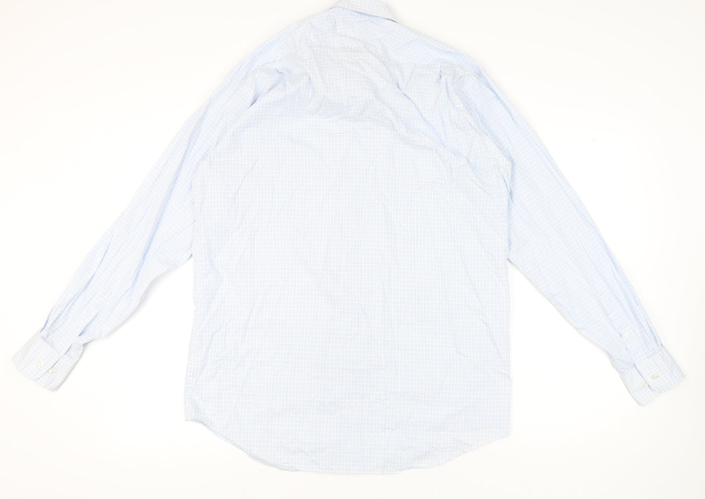 Austin Reed Men’s Blue Check Cotton Button-Up Shirt 16.5 42in