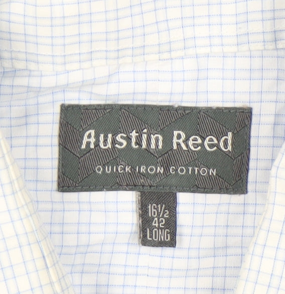 Austin Reed Men’s Blue Check Cotton Button-Up Shirt 16.5 42in