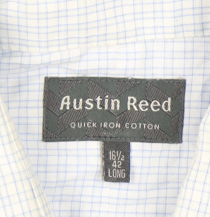 Austin Reed Men’s Blue Check Cotton Button-Up Shirt 16.5 42in