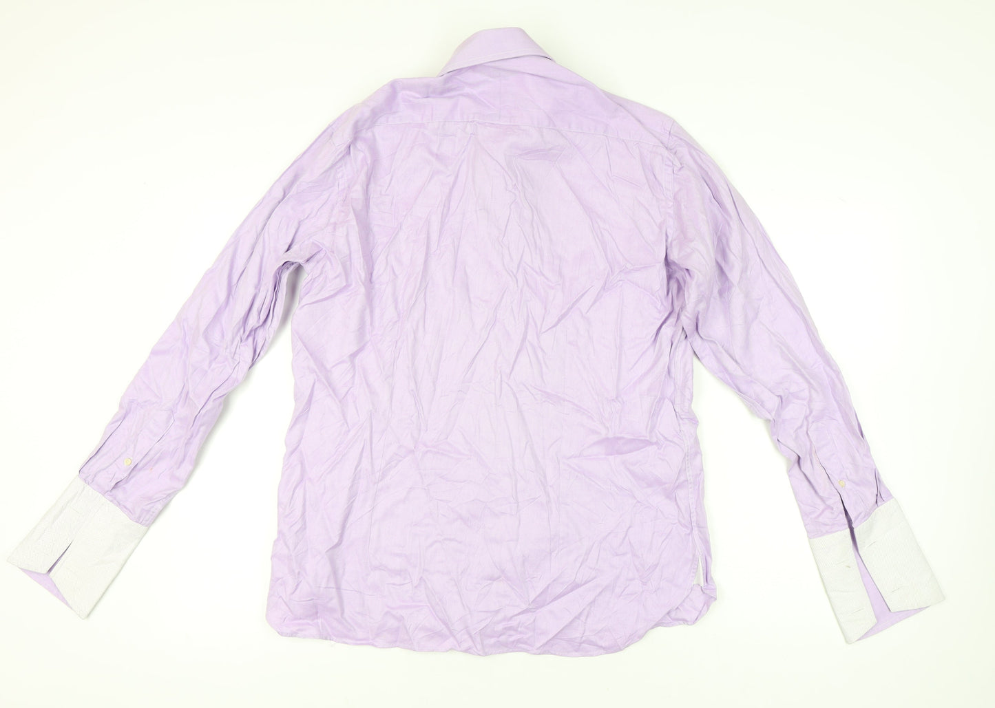 Ted Baker Men’s Purple Classic Fit Long Sleeve Cotton Dress Shirt 17 L