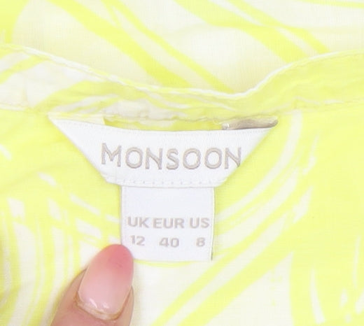 Womens UK Size 12 Monsoon Yellow Tunic Blouse