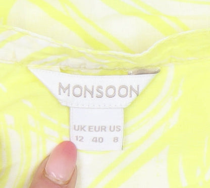 Womens UK Size 12 Monsoon Yellow Tunic Blouse