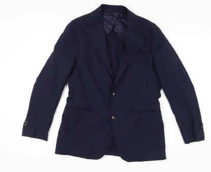 Sarto Mens Blue Wool Suit Jacket Medium Notch Lapel Two Button