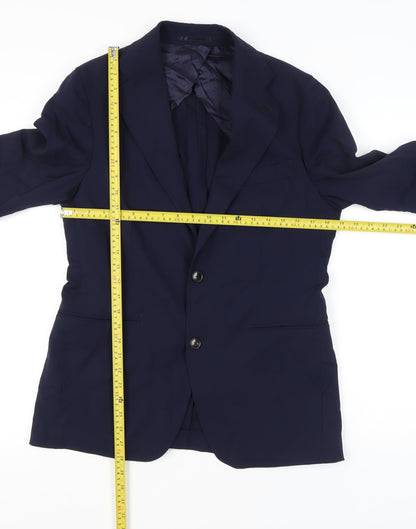 Sarto Mens Blue Wool Suit Jacket Medium Notch Lapel Two Button