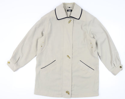 David Barry Womens Beige Mid-Length Overcoat UK14 Polyester