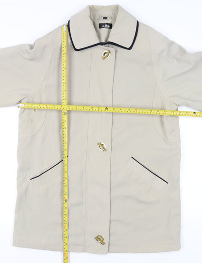 David Barry Womens Beige Mid-Length Overcoat UK14 Polyester