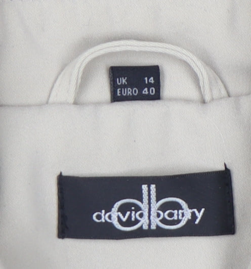 David Barry Womens Beige Mid-Length Overcoat UK14 Polyester