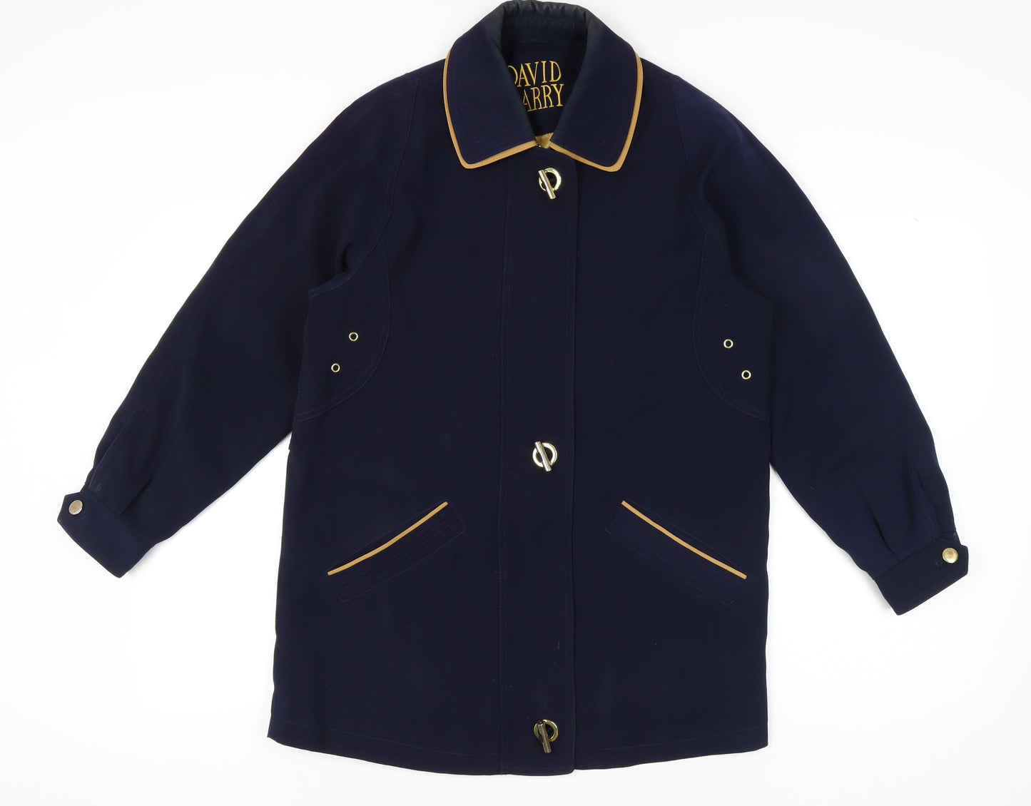 Womens UK Size 12 David Barry Blue Overcoat