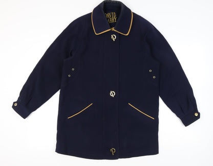 Womens UK Size 12 David Barry Blue Overcoat