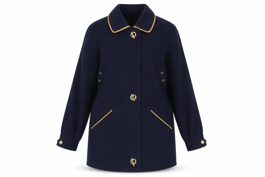 Womens UK Size 12 David Barry Blue Overcoat