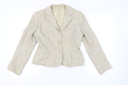 Hobbs Women’s Beige Linen Suit Jacket Size 12 Tailored Workwear