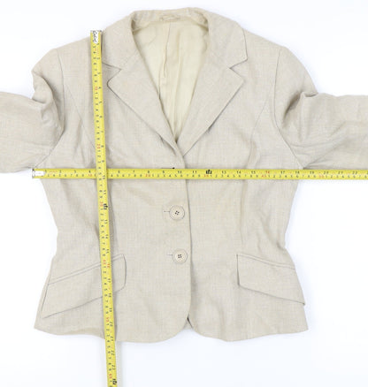 Hobbs Women’s Beige Linen Suit Jacket Size 12 Tailored Workwear