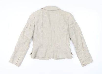 Hobbs Women’s Beige Linen Suit Jacket Size 12 Tailored Workwear