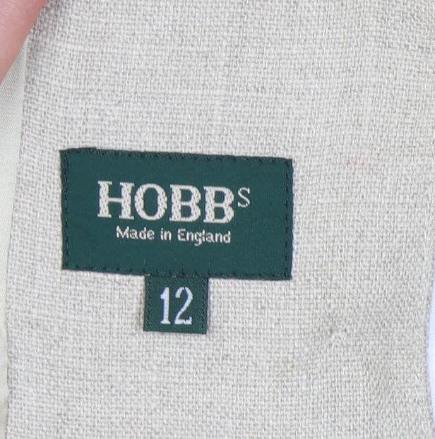 Hobbs Women’s Beige Linen Suit Jacket Size 12 Tailored Workwear
