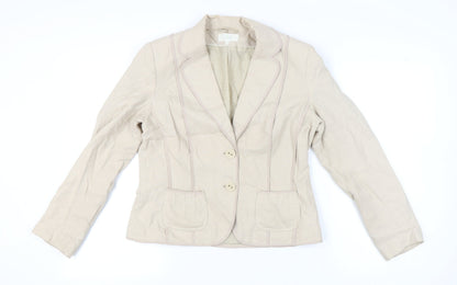 Marks and Spencer Women’s Beige Linen Blend Blazer UK 14 Regular Fit