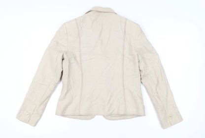 Marks and Spencer Women’s Beige Linen Blend Blazer UK 14 Regular Fit