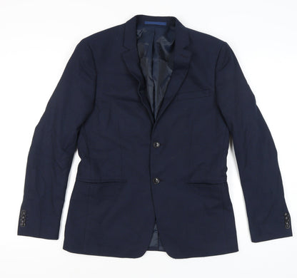 Mens UK Size 40 Topman Regular Blue Suit Jacket