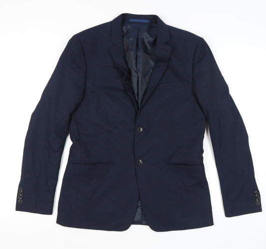Mens UK Size 40 Topman Regular Blue Suit Jacket
