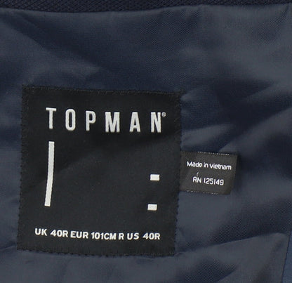 Mens UK Size 40 Topman Regular Blue Suit Jacket