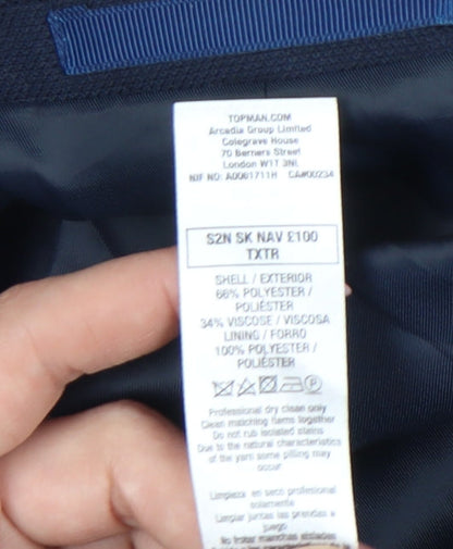 Mens UK Size 40 Topman Regular Blue Suit Jacket
