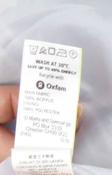 Marks and Spencer Women Grey Petite Size 12 Striped Suit Jacket