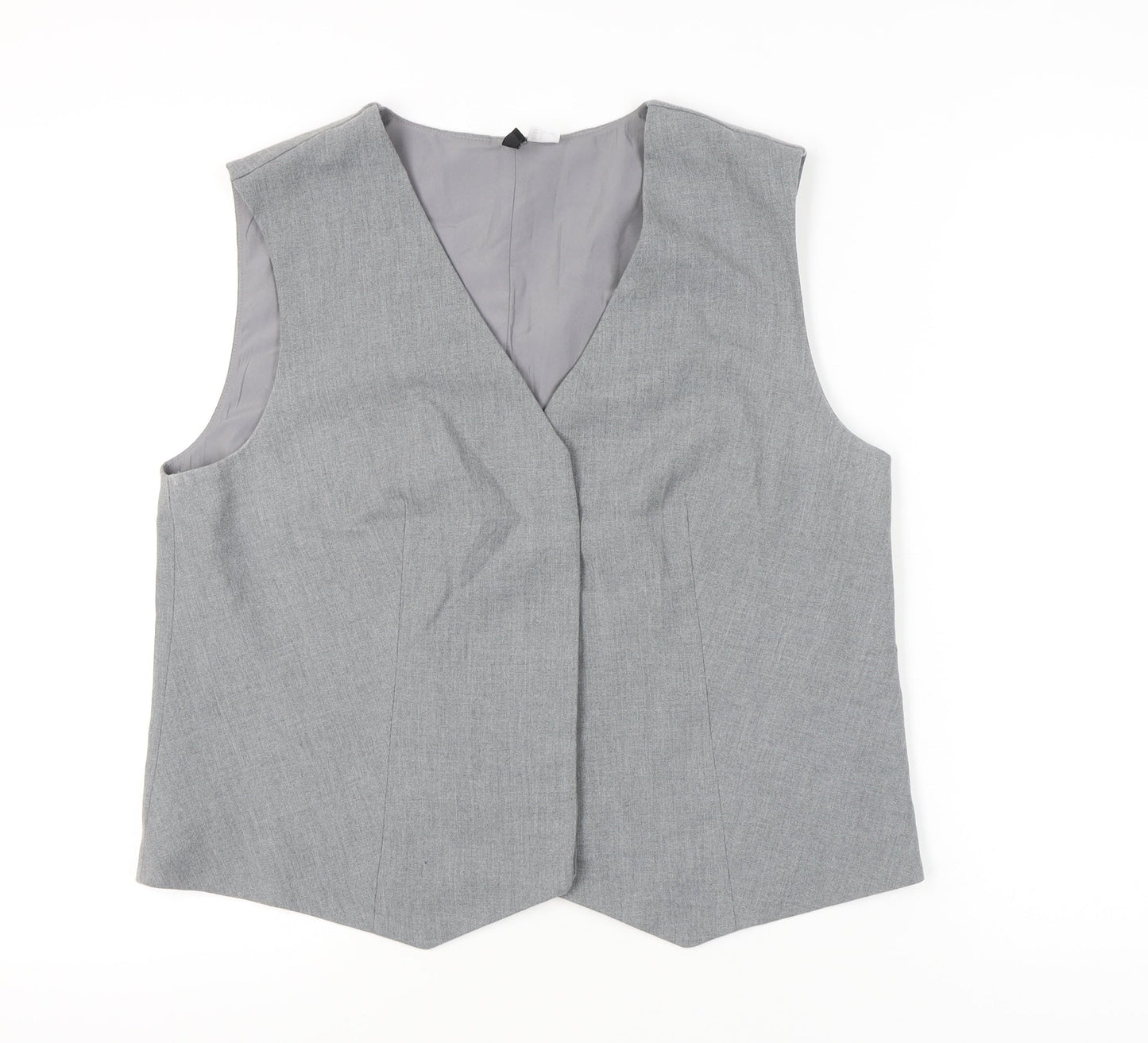 H&M Women Grey Suit Waistcoat L Regular Fit Sleeveless Formal