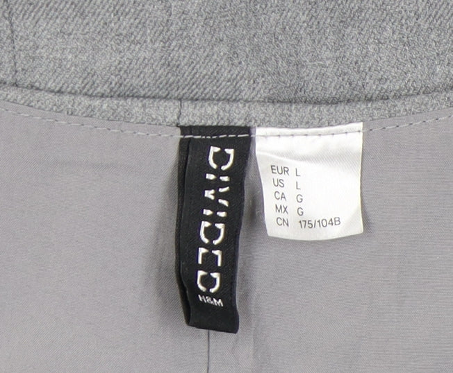 H&M Women Grey Suit Waistcoat L Regular Fit Sleeveless Formal