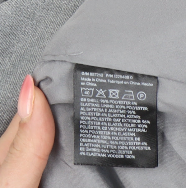 H&M Women Grey Suit Waistcoat L Regular Fit Sleeveless Formal