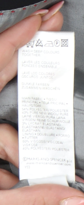 Marks and Spencer Womens Black Size 16 Classic Fit Single-Breasted Suit Jacket