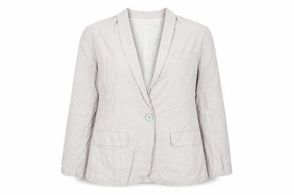 Mint Velvet Womens Beige Linen Blend Blazer Size 16 Single Breasted