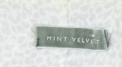 Mint Velvet Womens Beige Linen Blend Blazer Size 16 Single Breasted