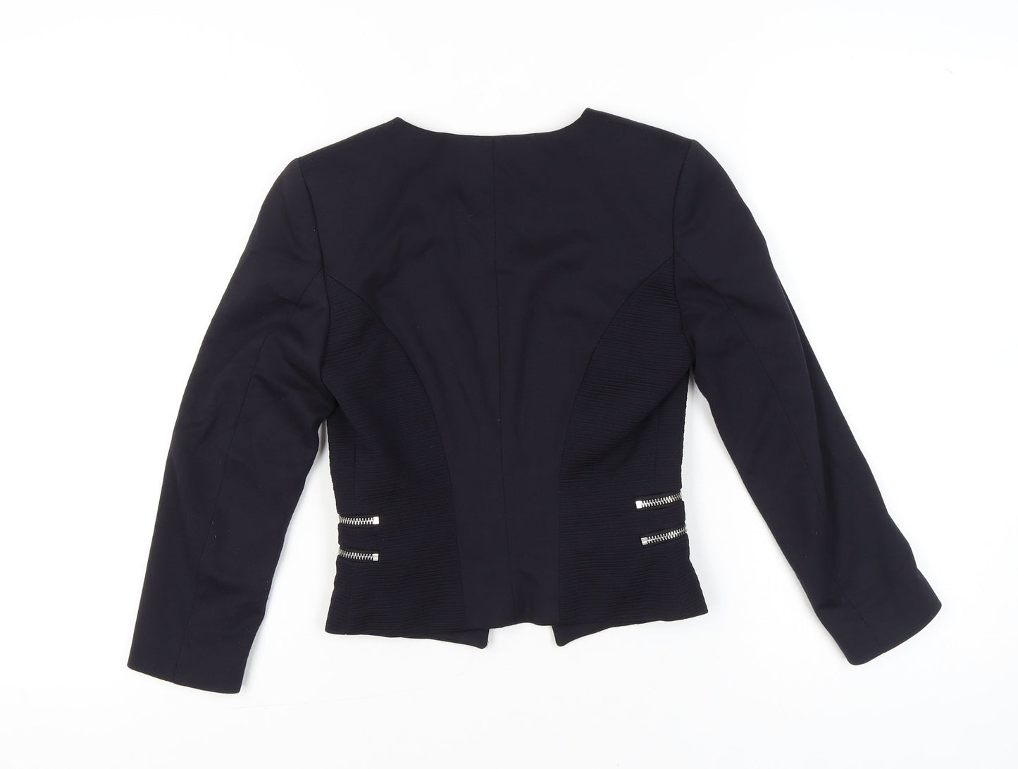 H&M Womens Black Slim Fit Blazer Jacket Size 4 Workwear Business