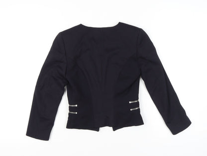 H&M Womens Black Slim Fit Blazer Jacket Size 4 Workwear Business