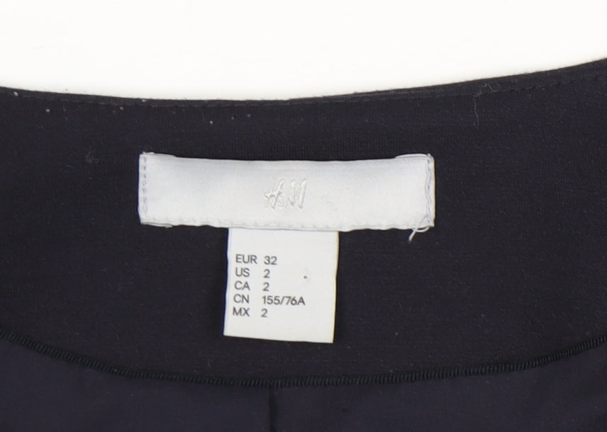 H&M Womens Black Slim Fit Blazer Jacket Size 4 Workwear Business