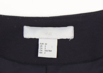 H&M Womens Black Slim Fit Blazer Jacket Size 4 Workwear Business