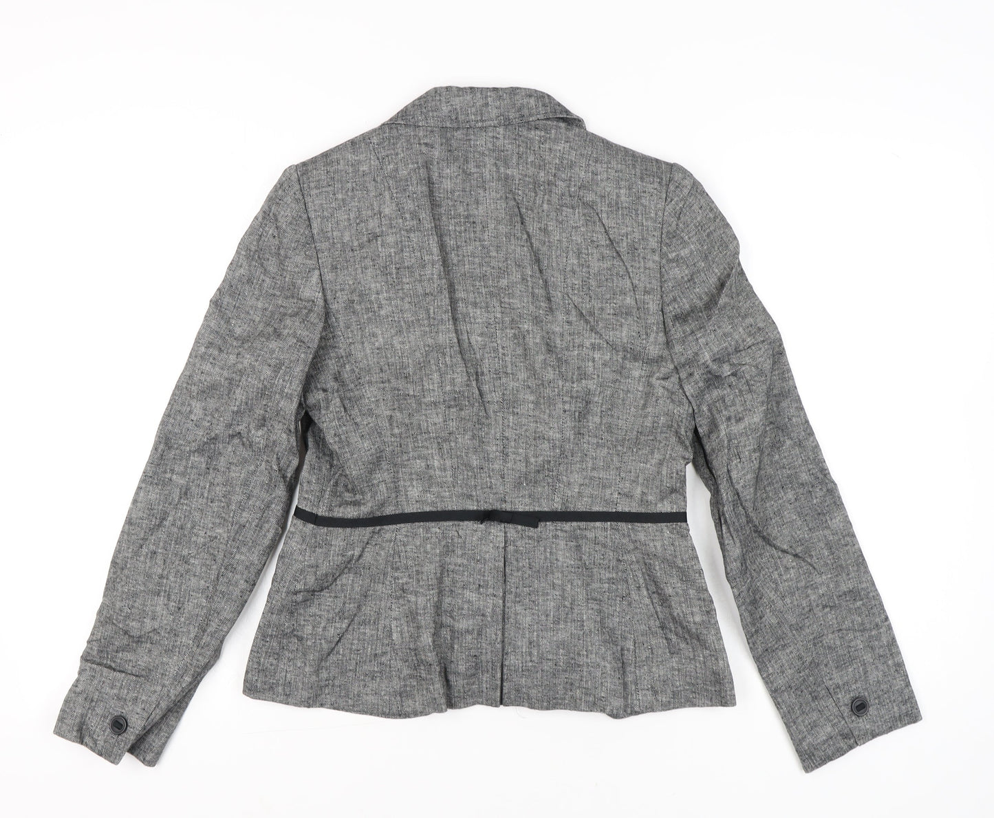 Dorothy Perkins Women Grey Linen Blend Size 10 Suit Jacket Blazer