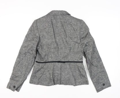 Dorothy Perkins Women Grey Linen Blend Size 10 Suit Jacket Blazer