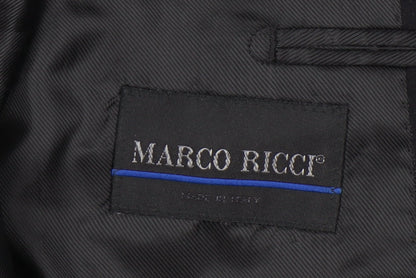 Marco Ricci Men’s Black Pinstripe Wool Blazer Jacket Size UK 46